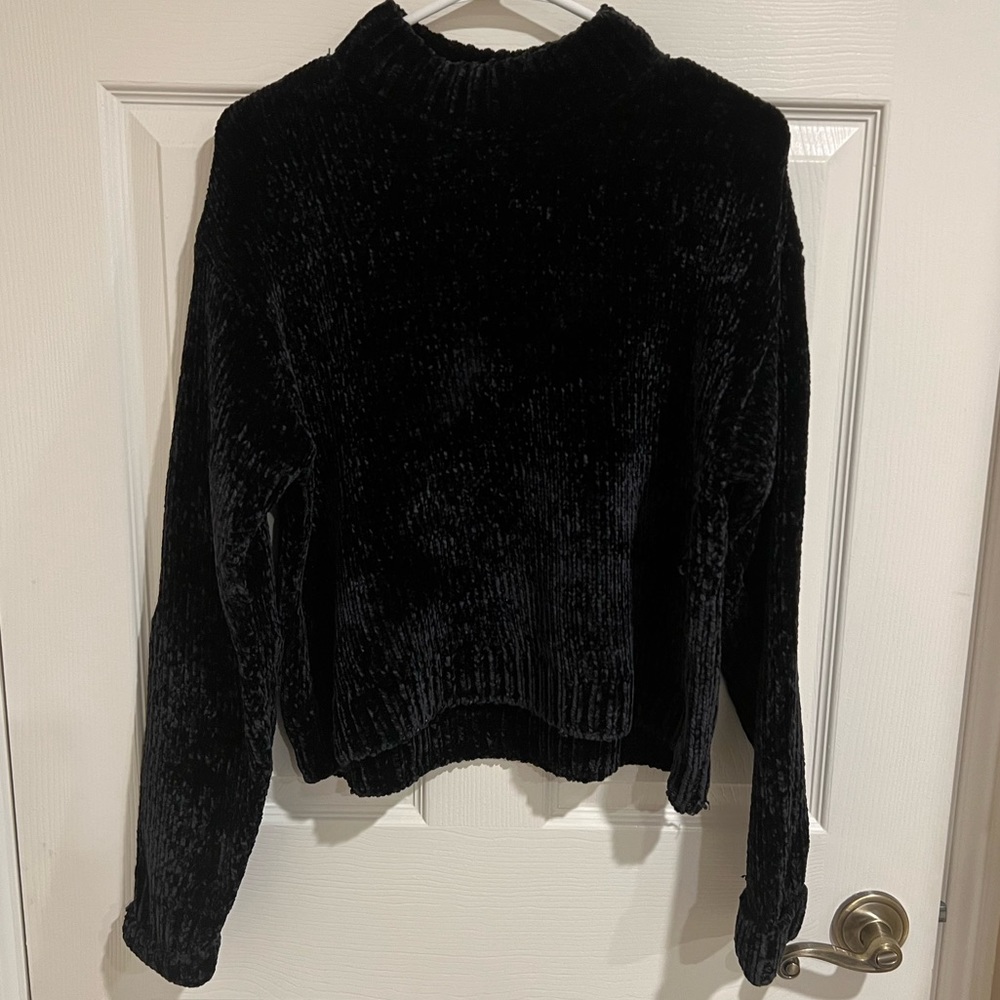 SANCTUARY BLACK CHENILLE SWEATER